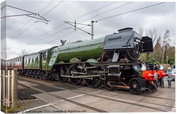 Flying Scotsman passes by Bolton le Sands Canvas Print by Keith Douglas