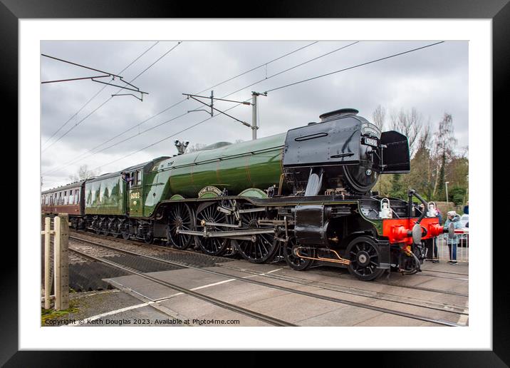 Flying Scotsman passes by Bolton le Sands Framed Mounted Print by Keith Douglas
