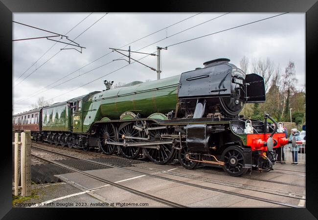 Flying Scotsman passes by Bolton le Sands Framed Print by Keith Douglas