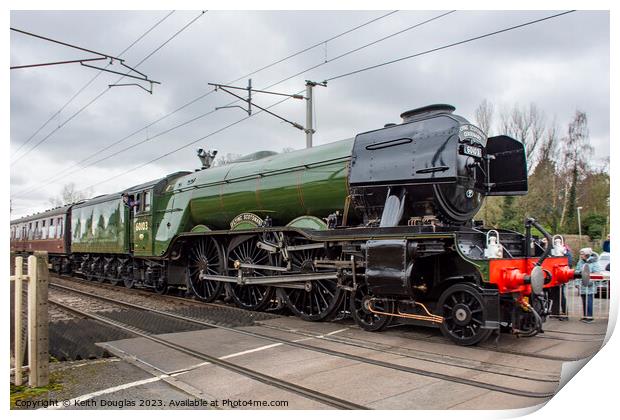 Flying Scotsman passes by Bolton le Sands Print by Keith Douglas