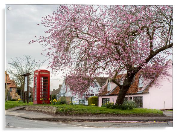 Phone box and the Cherry Tree Acrylic by Kelly Bailey