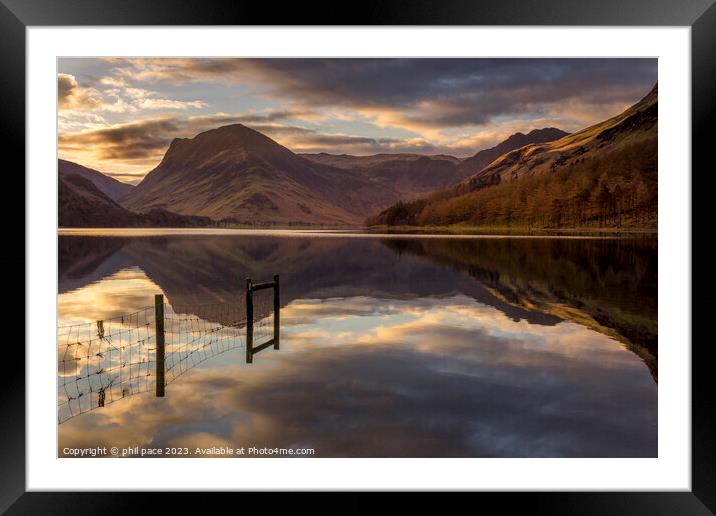 Buttermere at sunrise Framed Mounted Print by phil pace