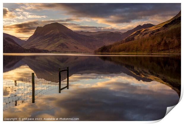 Buttermere at sunrise Print by phil pace