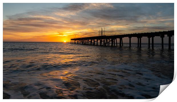 Sunrise at Lowestoft Print by Mike Johnson