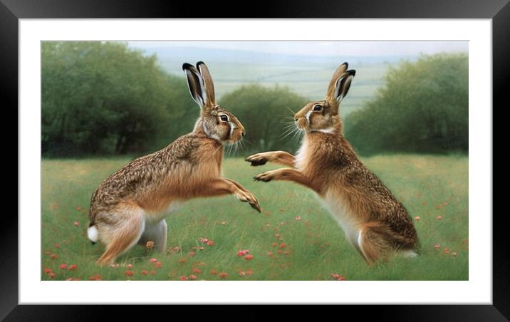 Hares Framed Mounted Print by Bahadir Yeniceri