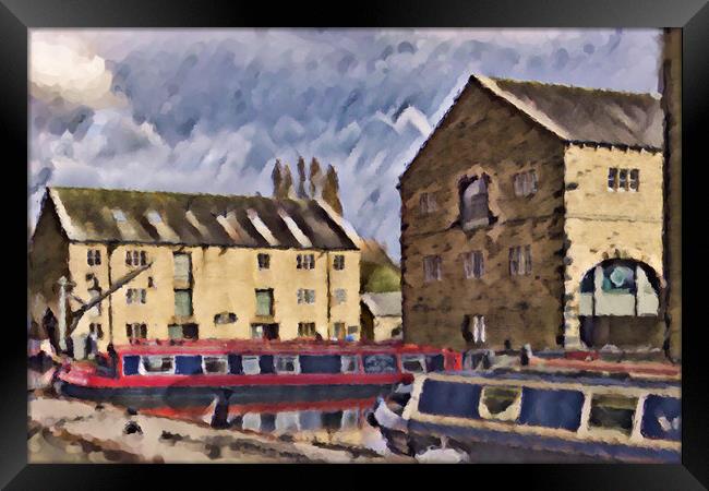 Sowerby Bridge Wharf - Digital Art Framed Print by Glen Allen