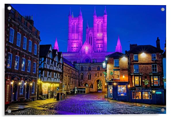 Lincoln Cathedral and Castle Square Acrylic by Darren Galpin