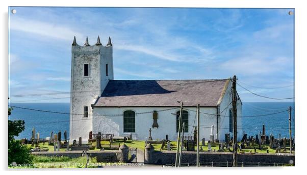 Ballintoy Church of Ireland, Co. Antrim, Northern Ireland  Acrylic by Thomson Duff