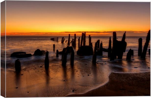 Spurn Point Sunrise East Yorkshire Canvas Print by Tim Hill