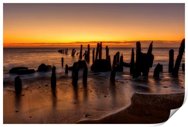 Spurn Point Sunrise East Yorkshire Print by Tim Hill