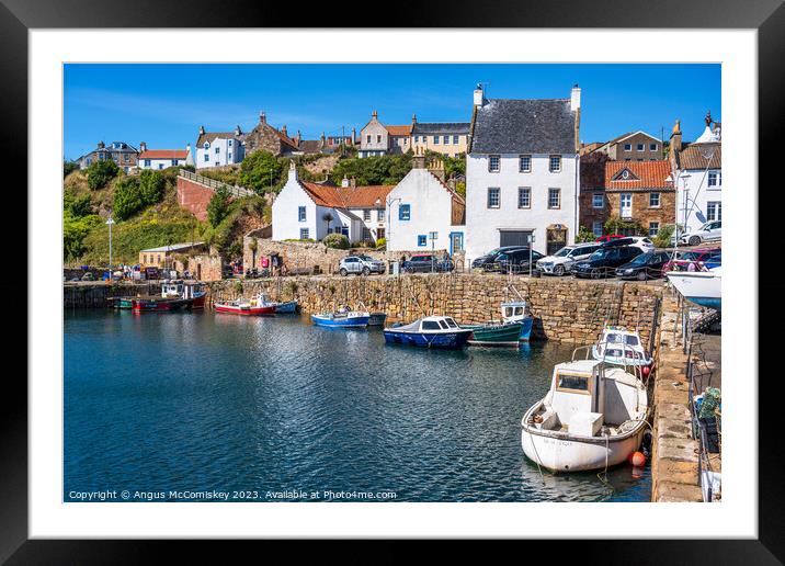 Fishing boats in Crail harbour, East Neuk of Fife Framed Mounted Print by Angus McComiskey