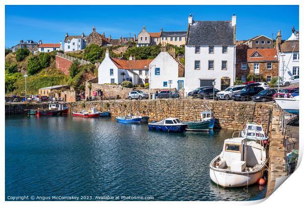 Fishing boats in Crail harbour, East Neuk of Fife Print by Angus McComiskey