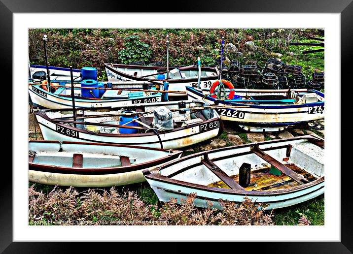 Old fishing boats, Penberth Cove, Cornwall Framed Mounted Print by Photimageon UK