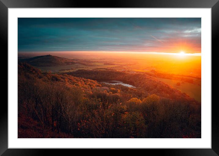 Golden Sunset at Lake Gormire  Framed Mounted Print by Alan Wise