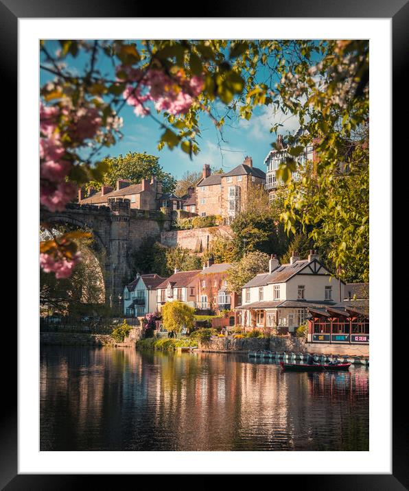 Knaresborough Waterfront Blossom Framed Mounted Print by Alan Wise