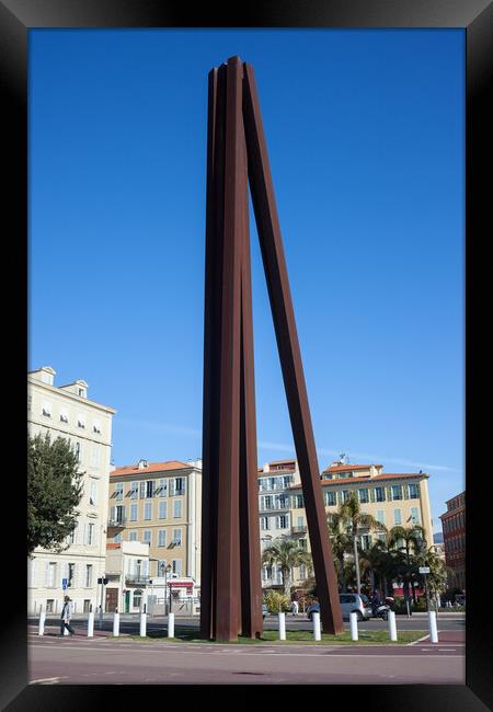 Neuf Lignes Obliques Monument in Nice Framed Print by Artur Bogacki