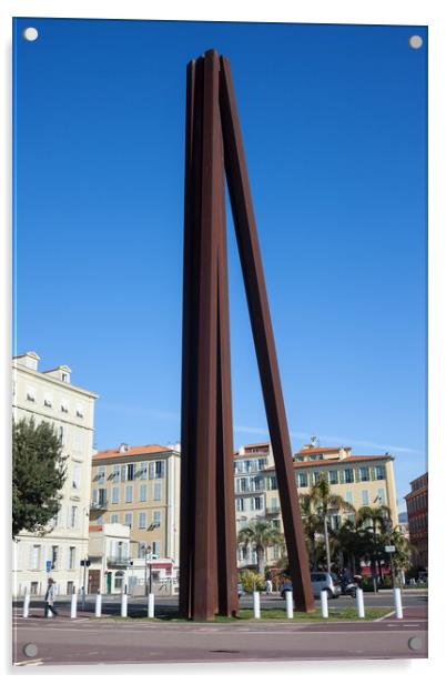 Neuf Lignes Obliques Monument in Nice Acrylic by Artur Bogacki
