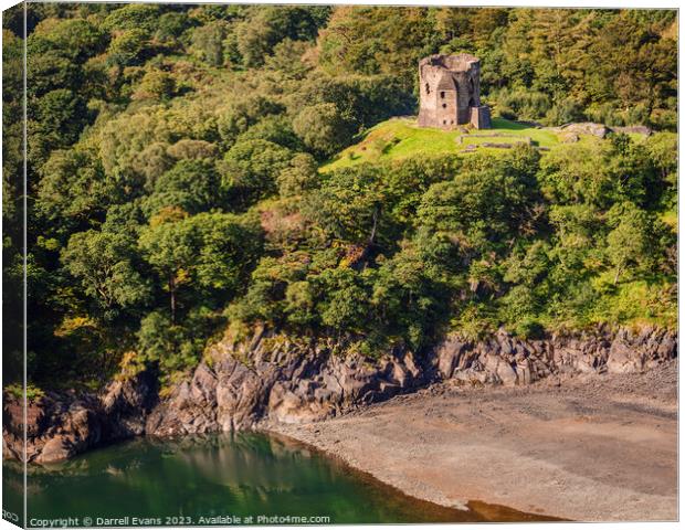 Dolbadarn Castle on the Hill Canvas Print by Darrell Evans