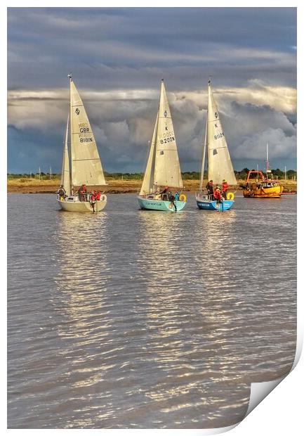 Race reflections over Brightlingsea Harbour  Print by Tony lopez