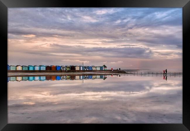Cloudscape over Brightlingsea tidal pool giving reflections and colours  Framed Print by Tony lopez