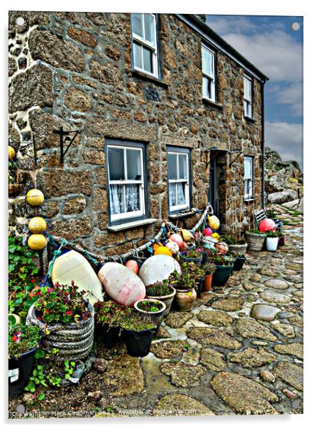 Cornish seaside Cottage, Penberth Cove Acrylic by Photimageon UK