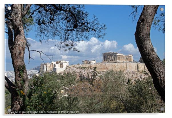 Acropolis, Athens Acrylic by Hazel Wright