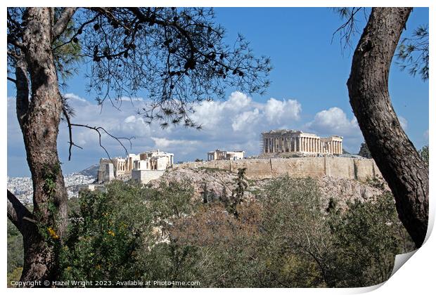 Acropolis, Athens Print by Hazel Wright