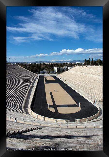 Panathenaic stadium, Athens Framed Print by Hazel Wright