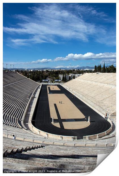 Panathenaic stadium, Athens Print by Hazel Wright