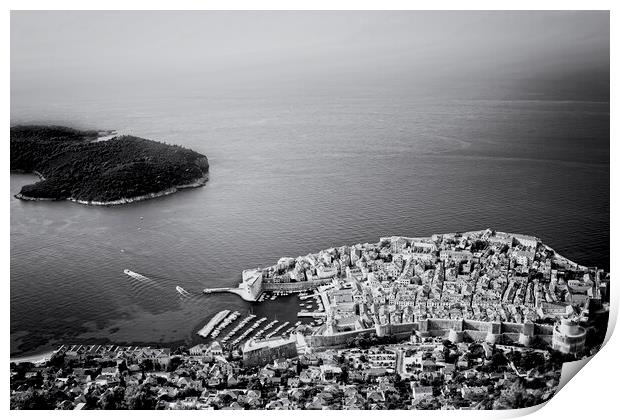 Dubrovnik City And Lokrum Island Print by Artur Bogacki