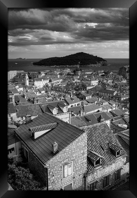 Dubrovnik In Black And White Framed Print by Artur Bogacki