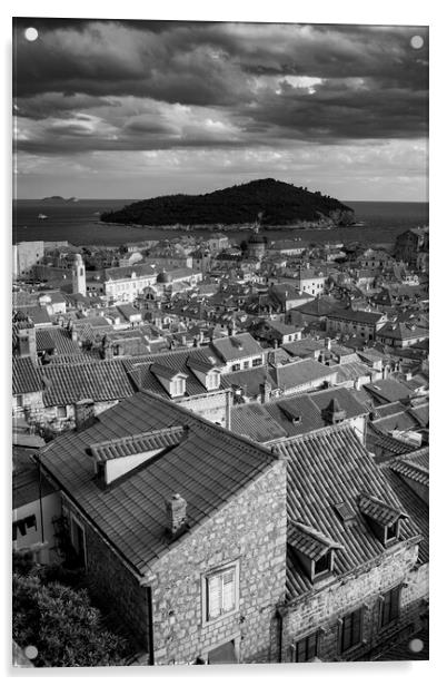 Dubrovnik In Black And White Acrylic by Artur Bogacki
