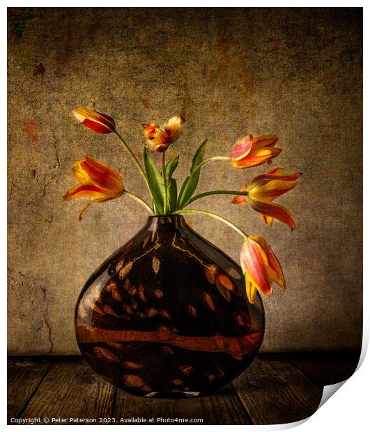 Tulips in Vase Print by Peter Paterson