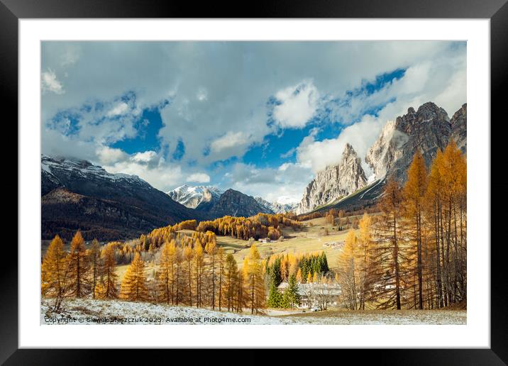 Dolomite Autumn Framed Mounted Print by Slawek Staszczuk