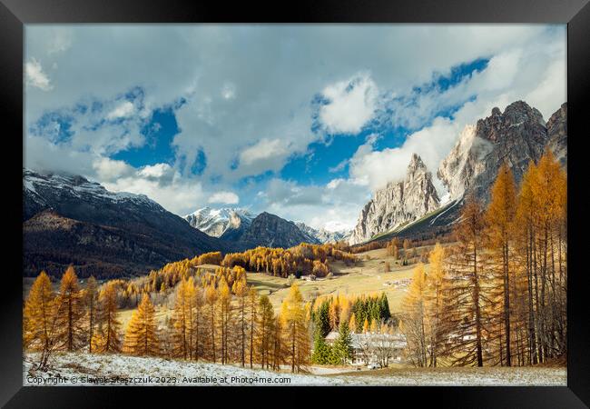 Dolomite Autumn Framed Print by Slawek Staszczuk