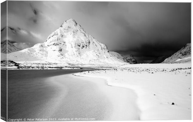 Glen Coe Winter Canvas Print by Peter Paterson