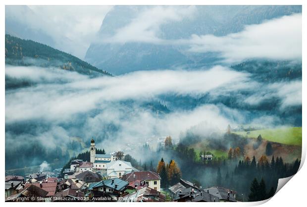 Misty Dolomites Print by Slawek Staszczuk
