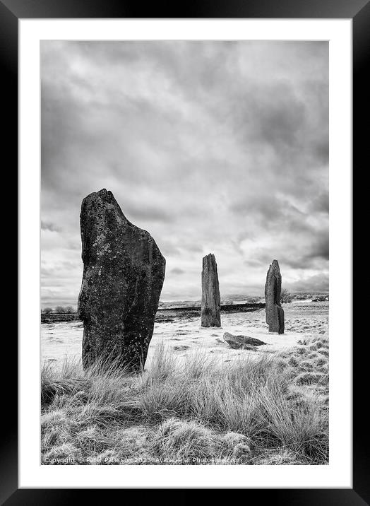 Standing Stone Arran  Framed Mounted Print by Peter Paterson