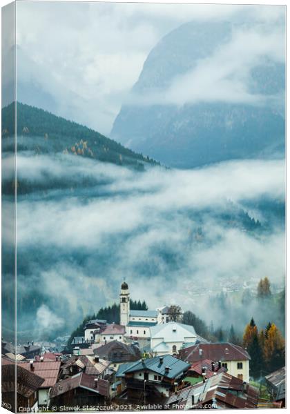 Dolomite Village Canvas Print by Slawek Staszczuk