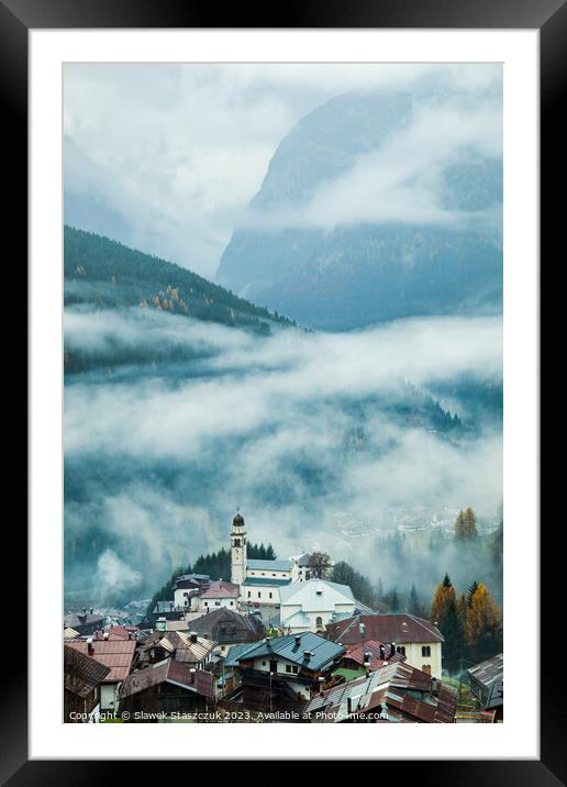 Dolomite Village Framed Mounted Print by Slawek Staszczuk