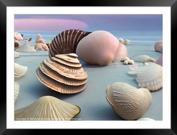 Enchanted Seashell Haven Framed Mounted Print by Beryl Curran