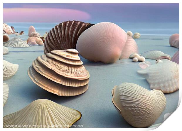 Enchanted Seashell Haven Print by Beryl Curran
