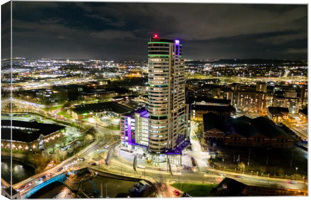 Bridgewater Place Night Canvas Print by Apollo Aerial Photography