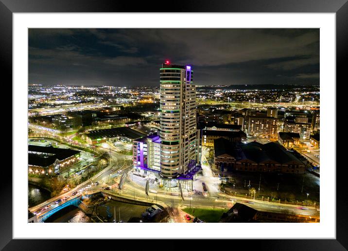 Bridgewater Place Night Framed Mounted Print by Apollo Aerial Photography