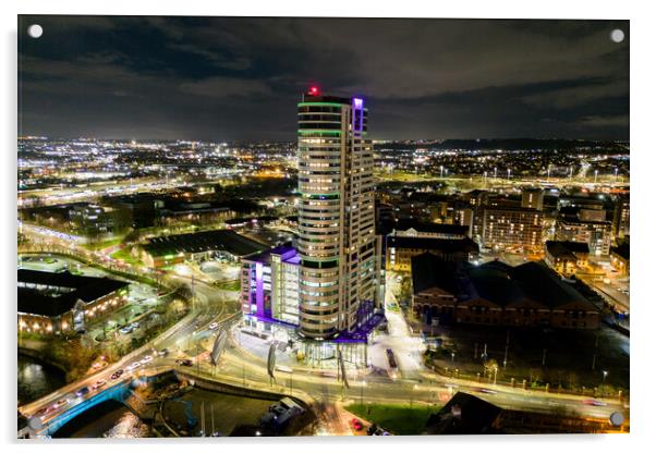 Bridgewater Place Night Acrylic by Apollo Aerial Photography