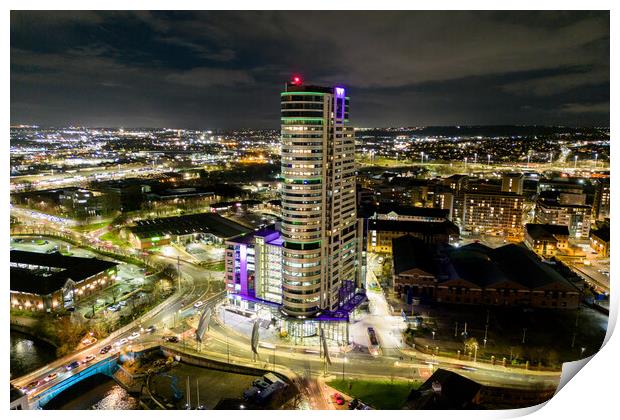Bridgewater Place Night Print by Apollo Aerial Photography