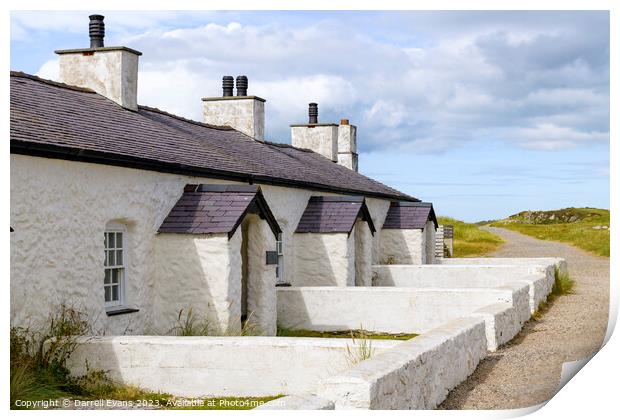 Ynys Llanddwyn Cottages Print by Darrell Evans