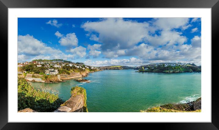 Fowey and Polruan  from St Catherine's Castle, Cor Framed Mounted Print by Maggie McCall