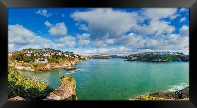 Fowey and Polruan  from St Catherine's Castle, Cor Framed Print by Maggie McCall