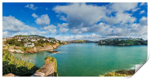 Fowey and Polruan  from St Catherine's Castle, Cor Print by Maggie McCall
